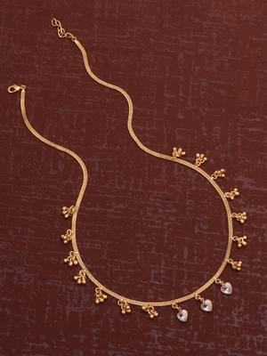 gold plated heart crystal drop necklace for women 2