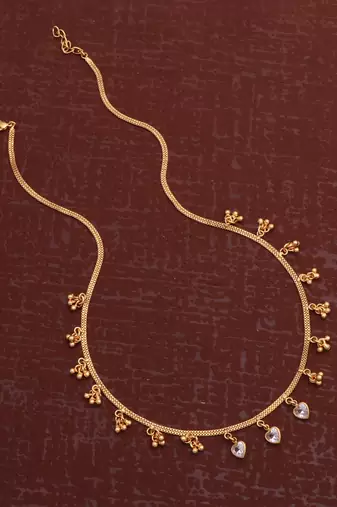gold plated heart crystal drop necklace for women