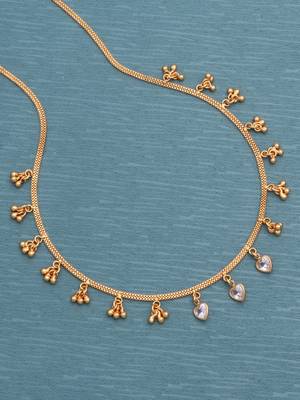 gold plated heart crystal drop necklace for women 3