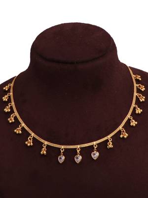 gold plated heart crystal drop necklace for women 4