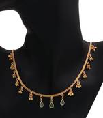 gold plated teardrop mint charm necklace for women