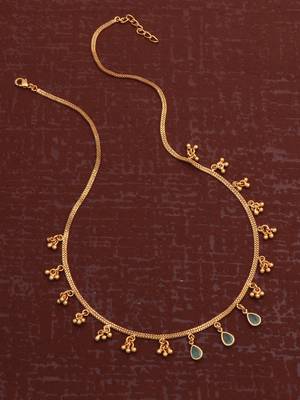 gold plated teardrop mint charm necklace for women 2