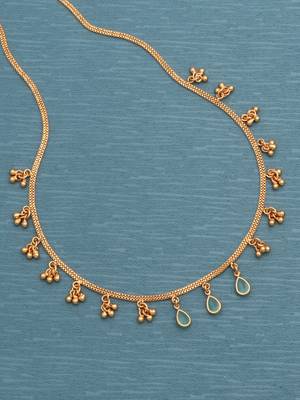 gold plated teardrop mint charm necklace for women 3