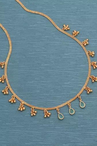gold plated teardrop mint charm necklace for women