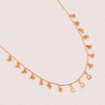 gold plated square crystal charm womens necklace 1