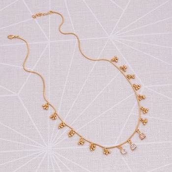 gold plated square crystal charm womens necklace 2