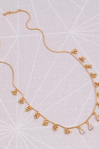 gold plated square crystal charm womens necklace