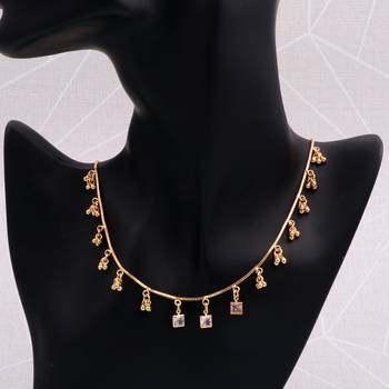 gold plated square crystal charm womens necklace 3