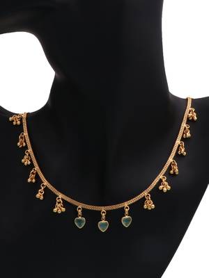 gold plated mint heart charm womens necklace 1