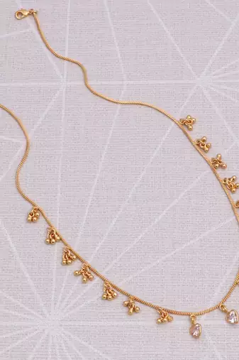 gold plated heart crystal charm necklace for women
