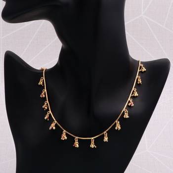 gold plated pink beaded charm necklace for women 3