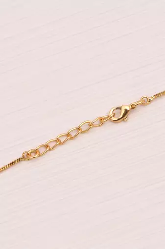 gold plated pink beaded charm necklace for women