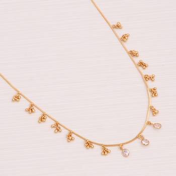 gold plated teardrop crystal charm necklace for women 1