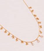 gold plated teardrop crystal charm necklace for women