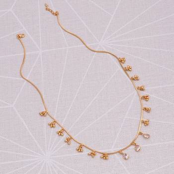 gold plated teardrop crystal charm necklace for women 2