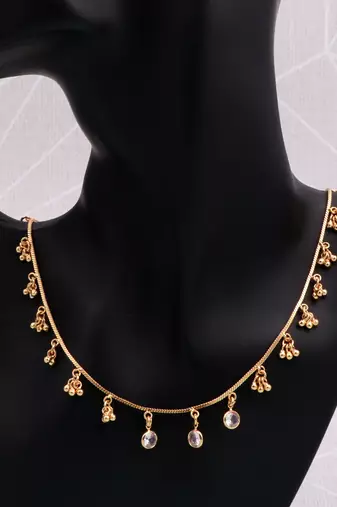 gold plated teardrop crystal charm necklace for women