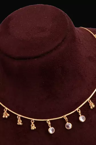 gold plated teardrop crystal charm necklace for women