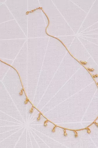 gold plated minimal charm necklace for women