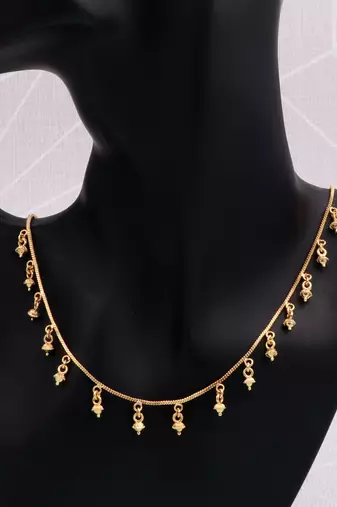 gold plated minimal charm necklace for women