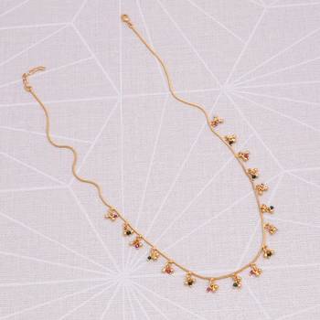 gold plated multicolor beaded charm necklace for women 2