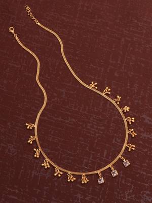 gold plated square crystal charm necklace for women 2