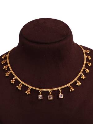 gold plated square crystal charm necklace for women 4
