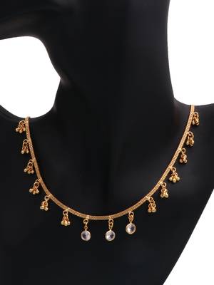gold plated stone drop charm necklace for women 1