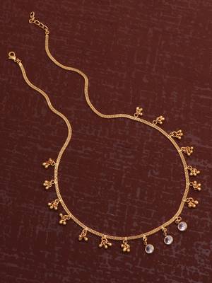 gold plated stone drop charm necklace for women 2