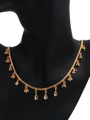 gold plated crystal drop charm necklace for women 1
