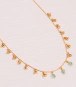 gold plated mint heart charm necklace for women