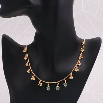 gold plated mint heart charm necklace for women 3