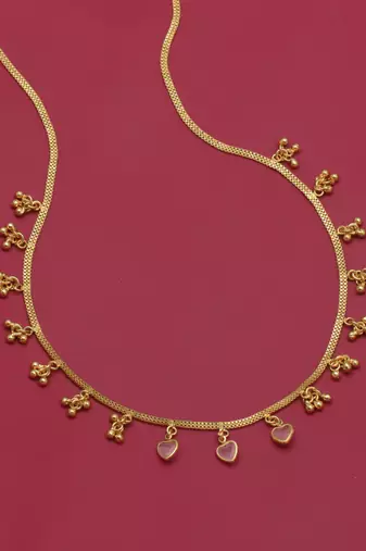 gold plated heart charm necklace for women
