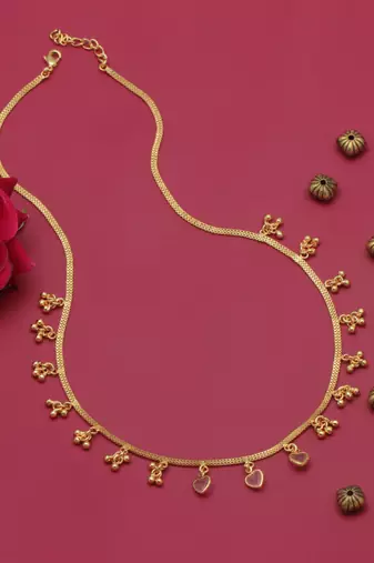 gold plated heart charm necklace for women