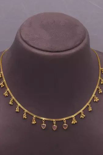 gold plated heart charm necklace for women