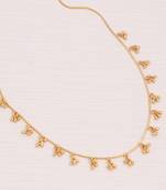 gold plated beaded minimal necklace for women