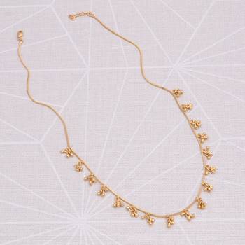 gold plated beaded minimal necklace for women 2