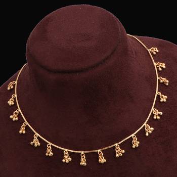 gold plated beaded minimal necklace for women 4