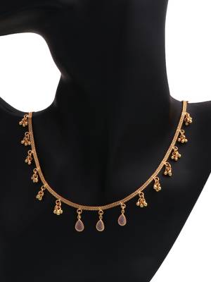 gold plated teardrop charm necklace for women 2