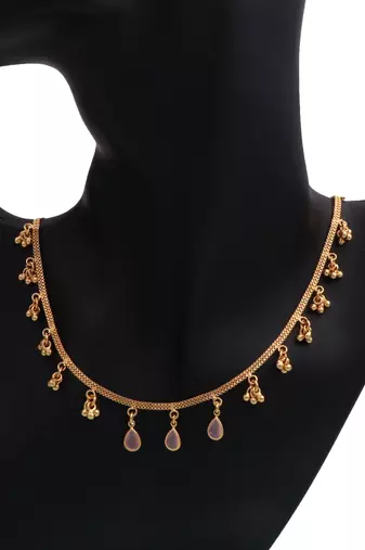 gold plated teardrop charm necklace for women