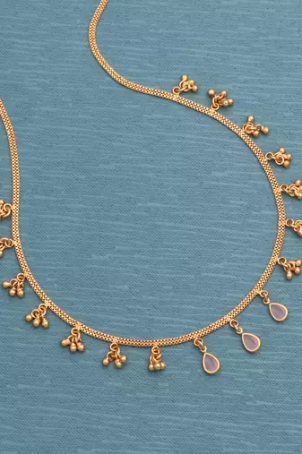 gold plated teardrop charm necklace for women