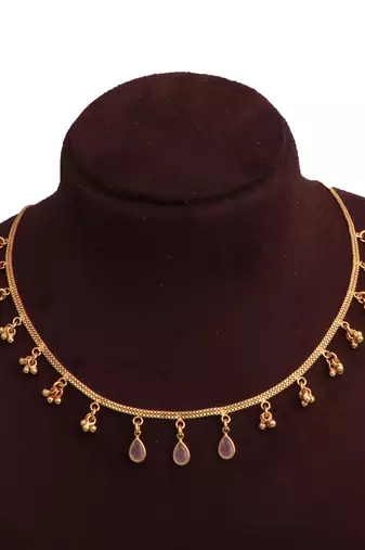 gold plated teardrop charm necklace for women