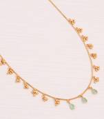 gold plated beaded charm necklace for women