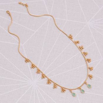 gold plated beaded charm necklace for women 2