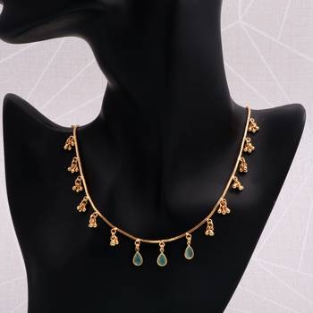 gold plated beaded charm necklace for women 3