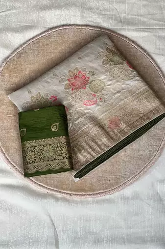 silver grey meenakari zari woven dola silk saree
