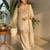 Cream chinon silk heavy thread embroidery with mirror work kurta pant dupatta with blouse set