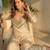 Cream chinon silk heavy thread embroidery with mirror work kurta pant dupatta with blouse set