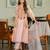 Peach p.v. chanderi heavy thread embroidery sequins work kurta pant set
