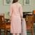 Peach p.v. chanderi heavy thread embroidery sequins work kurta pant set