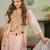 Peach p.v. chanderi heavy thread embroidery sequins work kurta pant set